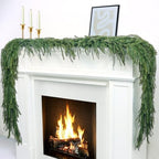 6Ft 2Pcs Artificial Norfolk Pine Garland, Real Touch Faux Greenery for Fireplace Mantel Staircase Wall, alternate view 2