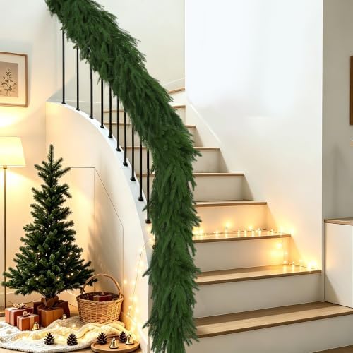 6FT 4 PCS Artificial Norfolk Pine Garlands, Real Touch Christmas Decorations in Green, alternate view 7