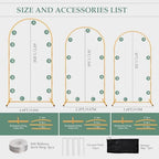 6FT 5FT 4FT Wedding Arch Backdrop Stand Kit Set of 3, alternate view 2