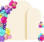6ft,6.6ft,7.2ft Beige Set of 3 Spandex Arch Backdrop Cover in 6FT-6.6FT-7.2FT in Beige