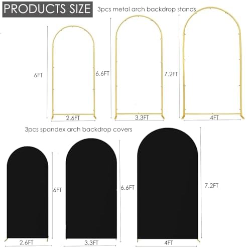 6ft,6.6ft 7.2ft Black Arch Cover+Stand, alternate view 3