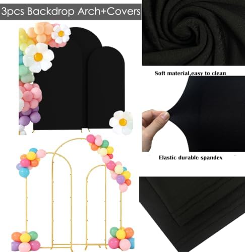 6ft,6.6ft 7.2ft Black Arch Cover+Stand, alternate view 5