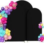 6ft,6.6ft,7.2ft Black Set of 3 Arch Backdrop Cover (No Stand) in 6FT-6.6FT-7.2FT in Black