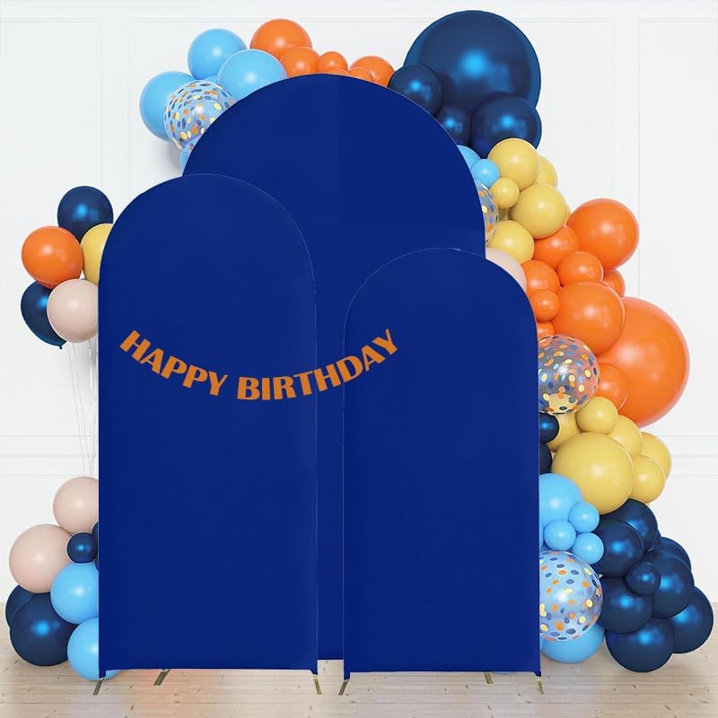 6ft,6.6ft,7.2ft Royal Blue Set of 3 Arch Backdrop Cover(No Stand) in 6FT-6.6FT-7.2FT in Royal Blue, alternate view 2