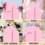 6ft,6.6ft,7.2ft Set of 3 Pink Arch Backdrop Cover(No Stand) in 6FT-6.6FT-7.2FT in Pink, alternate view 5