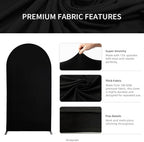 6FT+6.6FT+7.2FT (Set of 3) Spandex Arch Cover - Round Top Wedding Arch Stand & Backdrop Cover for All Events, alternate view