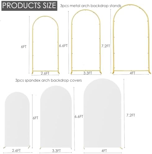 6ft,6.6ft,7.2ft White Arch Cover+Stand, alternate view 3