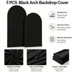 6FT,7.2FT Arch Backdrop Stand and Cover Set (Black) in 6,7.2FT in Black, alternate view 4