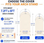 6FT+7.2FT (Set of 2) Round Top Spandex Arch Cover - Elastic Wedding Arch Stand & Backdrop Cover for Baby Shower, alternate