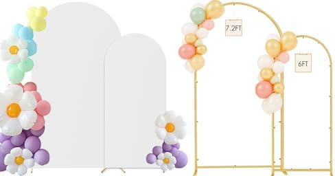 6ft,7.2ft White Arch Cover+Stand