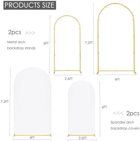 6ft,7.2ft White Arch Cover+Stand, alternate view 2