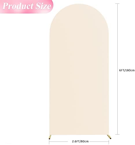 6FT Arch Backdrop Cover Beige Arch Covers Stretchy Backdrop, alternate view 3