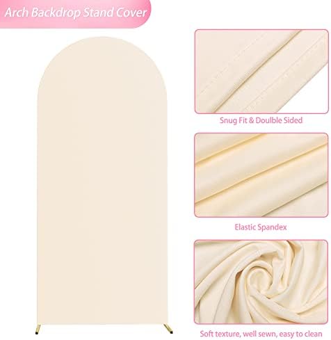 6FT Arch Backdrop Cover Beige Arch Covers Stretchy Backdrop, alternate view 4