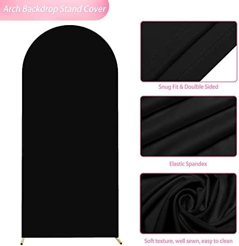 6FT Arch Backdrop Cover Black Arch Covers Stretchy Backdrop, alternate view 4