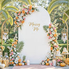 6FT Arch Backdrop Cover, Double-Color White & Blue Wedding Arch Cover, Spandex Fitted Backdrop Arch Cover for, alternate view