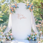 6FT Arch Backdrop Cover, Double-Color White & Pink Wedding Arch Covers, Spandex Fitted Arch Backdrop Stand Cover, alternate
