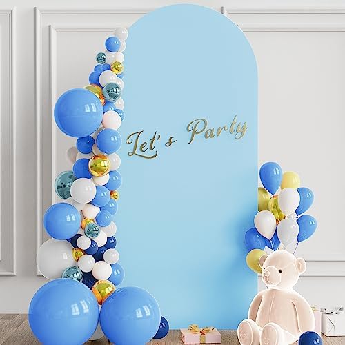 6FT Arch Backdrop Cover Dusty Blue Arch Covers Stretchy Backdrop, alternate view 2