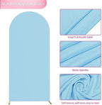6FT Arch Backdrop Cover Dusty Blue Arch Covers Stretchy Backdrop, alternate view 4