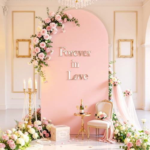 6FT Arch Backdrop Cover, Dusty Pink Arch Covers for Wedding, Double-Sided Arch Covers Stretchy Backdrop for Baby, alternate