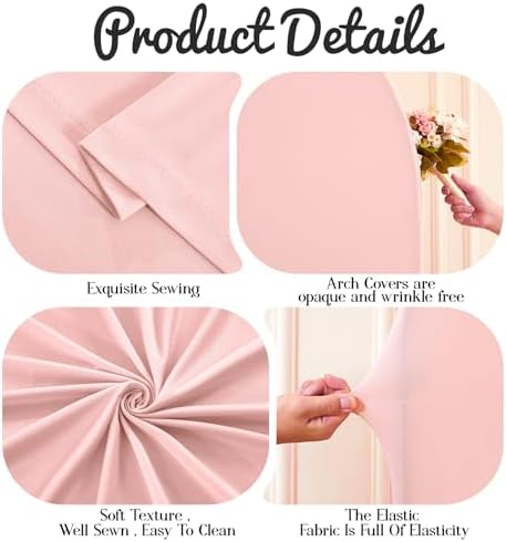 6FT Arch Backdrop Cover, Dusty Pink Arch Covers for Wedding, Double-Sided Arch Covers Stretchy Backdrop for Baby, alternate