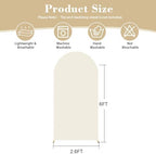 6FT Arch Backdrop Cover for Wedding, White Beige Stretchy Spandex Fitted Arch Stand Cover for Wedding Ceremony, alternate