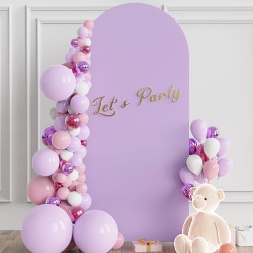 6FT Arch Backdrop Cover Lavender Arch Covers Stretchy Backdrop, alternate view 2