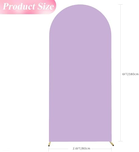 6FT Arch Backdrop Cover Lavender Arch Covers Stretchy Backdrop, alternate view 3
