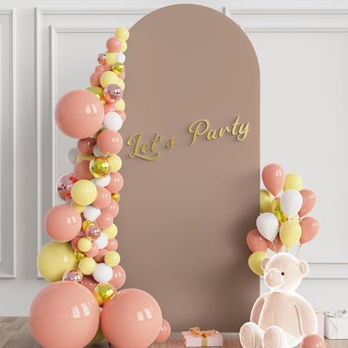 6FT Arch Backdrop Cover Nude Brown Arch Covers Stretchy Backdrop, alternate view 2