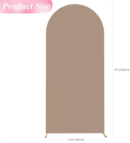 6FT Arch Backdrop Cover Nude Brown Arch Covers Stretchy Backdrop, alternate view 3