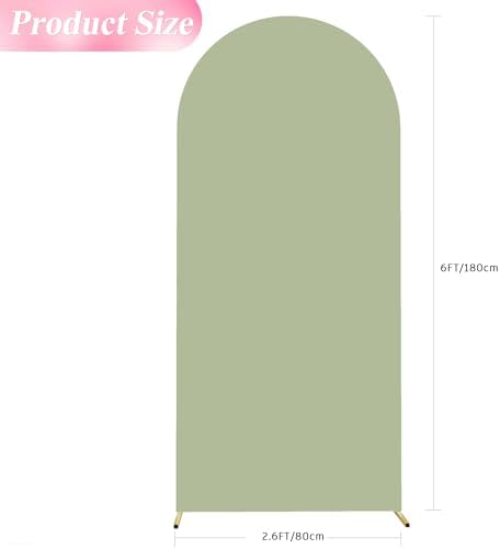 6FT Arch Backdrop Cover Sage Green Arch Covers Stretchy Backdrop, alternate view 2