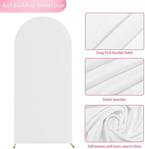 6FT Arch Backdrop Cover White Arch Covers Stretchy Backdrop, alternate view 4