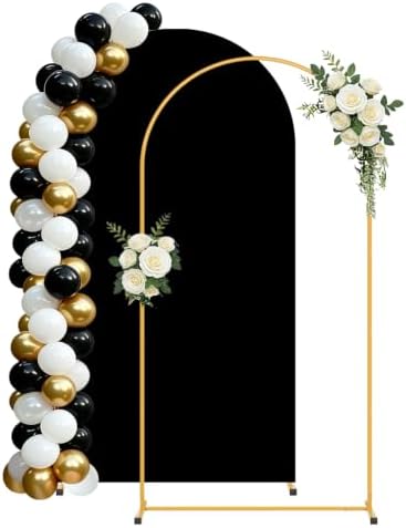 6FT Arch Backdrop Stand and Black Cover Set, Balloon Arch Stand