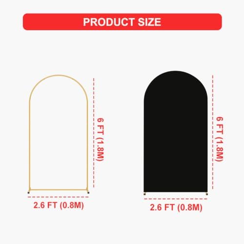 6FT Arch Backdrop Stand and Black Cover Set, Balloon Arch Stand, alternate view 3