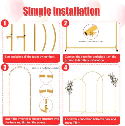 6FT Arch Backdrop Stand and Black Cover Set, Balloon Arch Stand, alternate view 6
