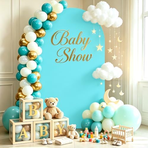 6FT Arch Backdrop Stand and Blue Cover Set, Balloon Arch Stand, alternate view 2