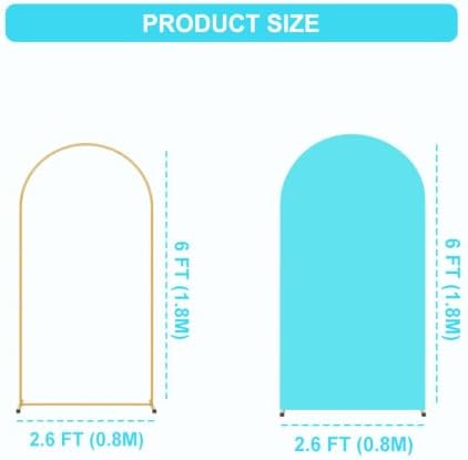 6FT Arch Backdrop Stand and Blue Cover Set, Balloon Arch Stand, alternate view 3
