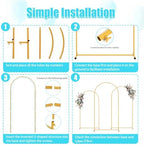 6FT Arch Backdrop Stand and Blue Cover Set, Balloon Arch Stand, alternate view 6