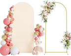 6FT Arch Backdrop Stand and Cover Set, Arch Stand with Beige Cover