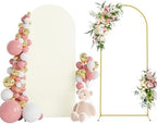 6FT Arch Backdrop Stand and Cover Set, Arch Stand with Ivory Cover