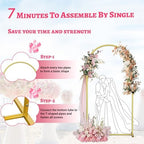 6FT Arch Backdrop Stand, Gold Metal Arch Stand for Wedding, alternate view 5