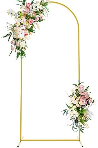 6FT Arch Backdrop Stand Gold Metal Wedding Arch Backdrop Stand