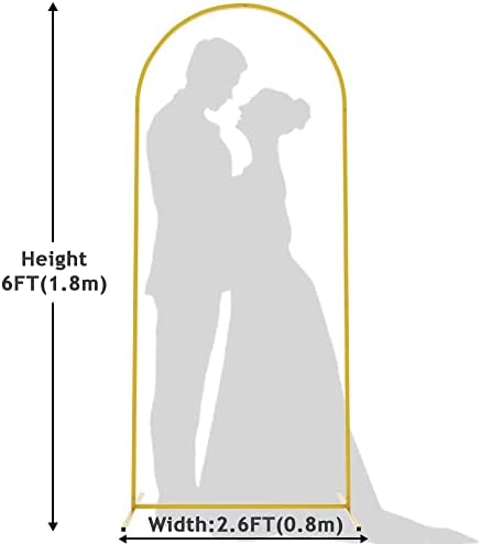 6FT Arch Backdrop Stand Gold Metal Wedding Arch Backdrop Stand, alternate view 3
