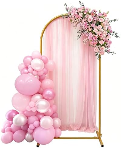 6ft Arch Backdrop Stand, Metal Wedding Arch Backdrop Stand Gold
