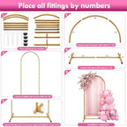 6ft Arch Backdrop Stand, Metal Wedding Arch Backdrop Stand Gold, alternate view 6