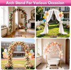 6ft Arch Backdrop Stand, Metal Wedding Arch Backdrop Stand Gold, alternate view 7