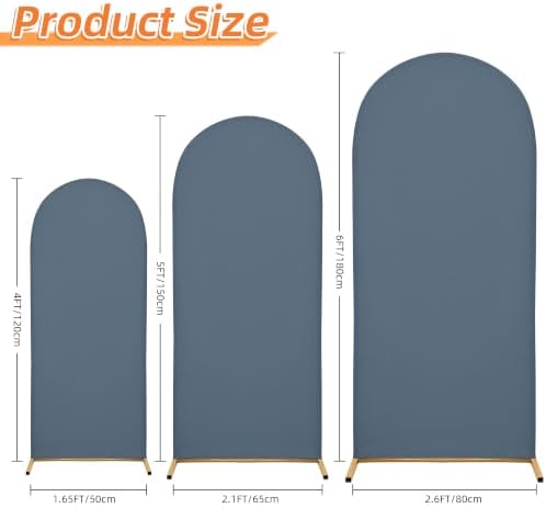 6FT Arch Covers, Dusty Blue Arch Backdrop Cover, Cover Only in 6FT in Dusty Blue, alternate view 2
