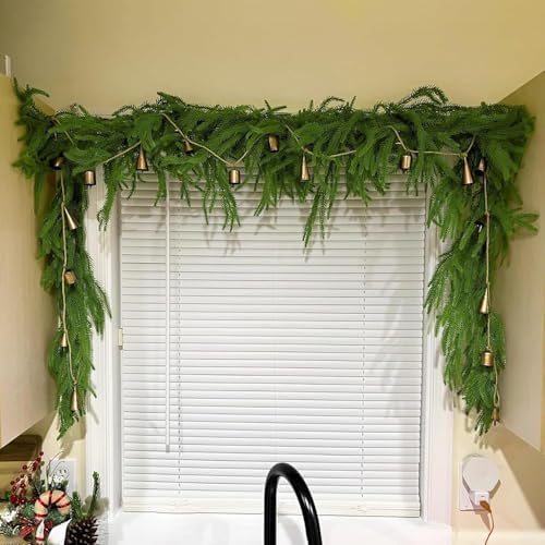 6ft Artificial Christmas Garland - Realistic Faux Pine Garland for Fireplace Mantel, Indoor Outdoor Holiday, alternate view 4