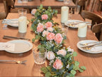 6FT Artificial Eucalyptus Flower Garland with Pink Roses & Baby's Breath, alternate view 6