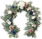 6ft Artificial Eucalyptus Garland with Flowers Fake Greenery Faux Floral Vine Garland for Table Decor Wedding