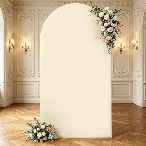 6FT Beige Arch Cover, Stretchy Arch Backdrop Cover in 6FT in Beige, alternate view 7